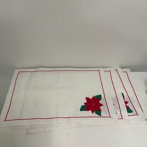 Vintage 8 pcs linen placemat and napkin set